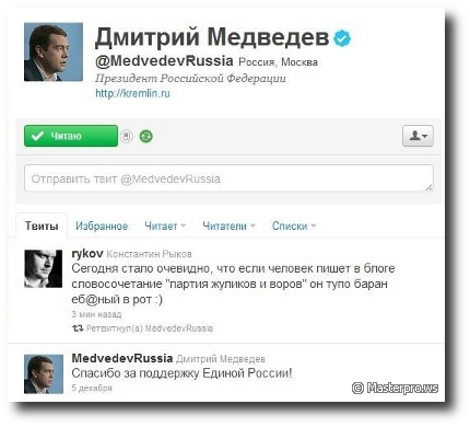Твиттер президента Медведева